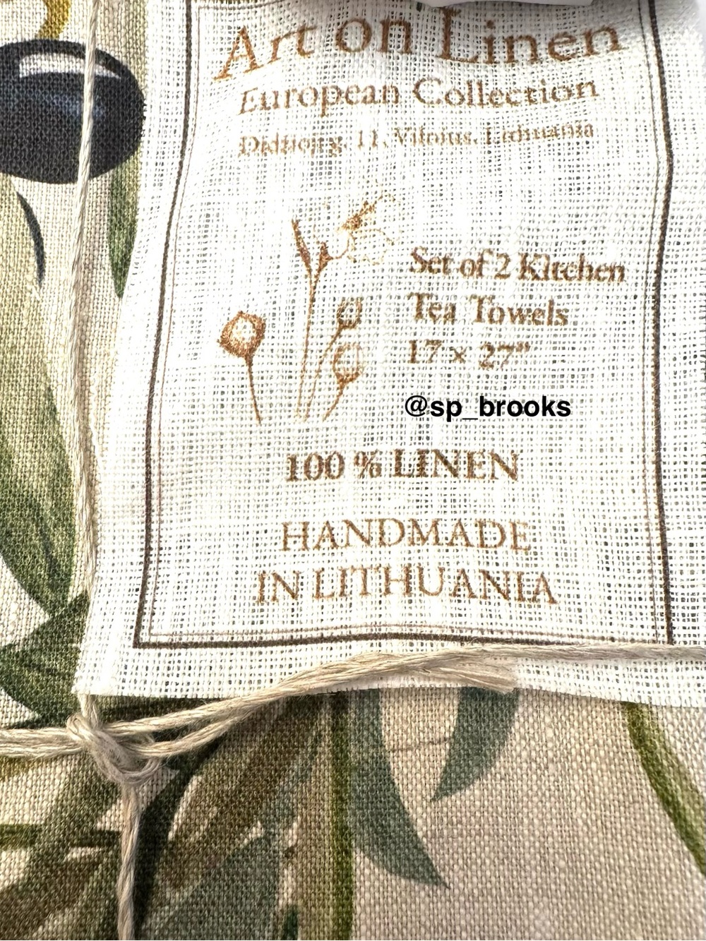 🎁2PC Art on Linen Kitchen Tea Towels - Handmade 17”x27” Linen Kitchen Towels - Picture 5 of 6